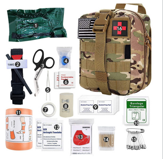 Outdoor First aid kit equipment survival kit wild storage emergency kit multi-function tactical battlefield emergency Rescue supplies