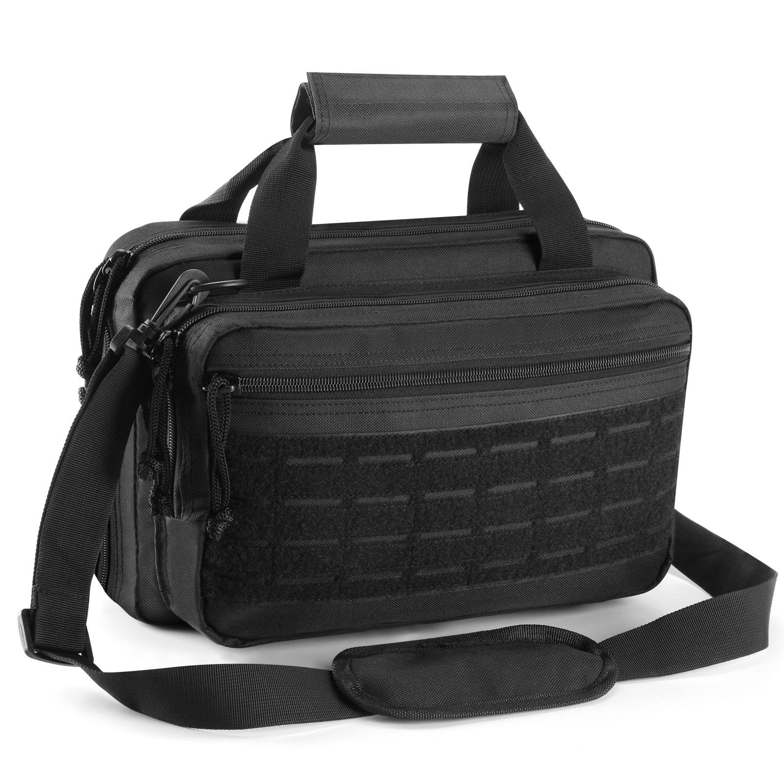Tactical Firearm Range Bag For Pistol And Ammo, Shooting Luggage Range  Pistol Bag With Magazine Slots Multiple Compartments (black)