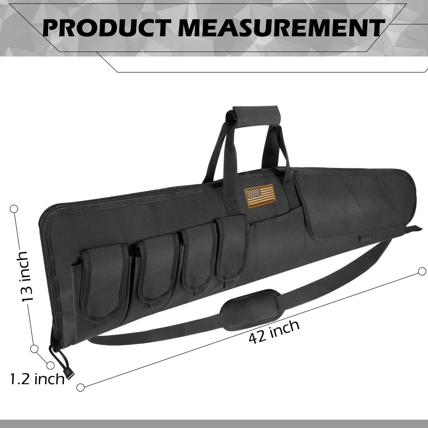 Gun Bag for Rifles, Padded Adjustable Rifle Carrying Case with Extra Pockets and Security Features GBRB003