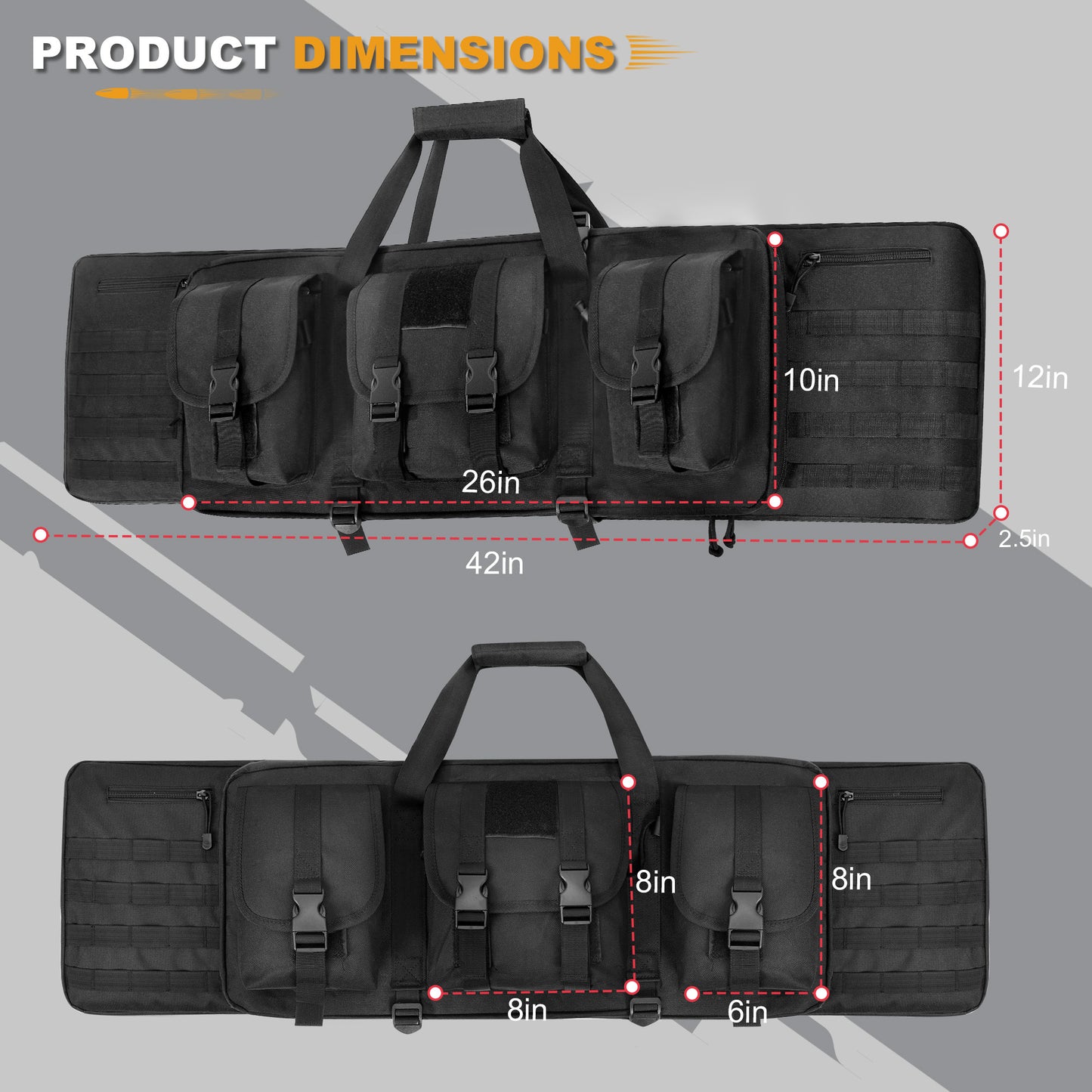 Double Rifle Backpack with Molle System for Outdoor Shooting GBRB001