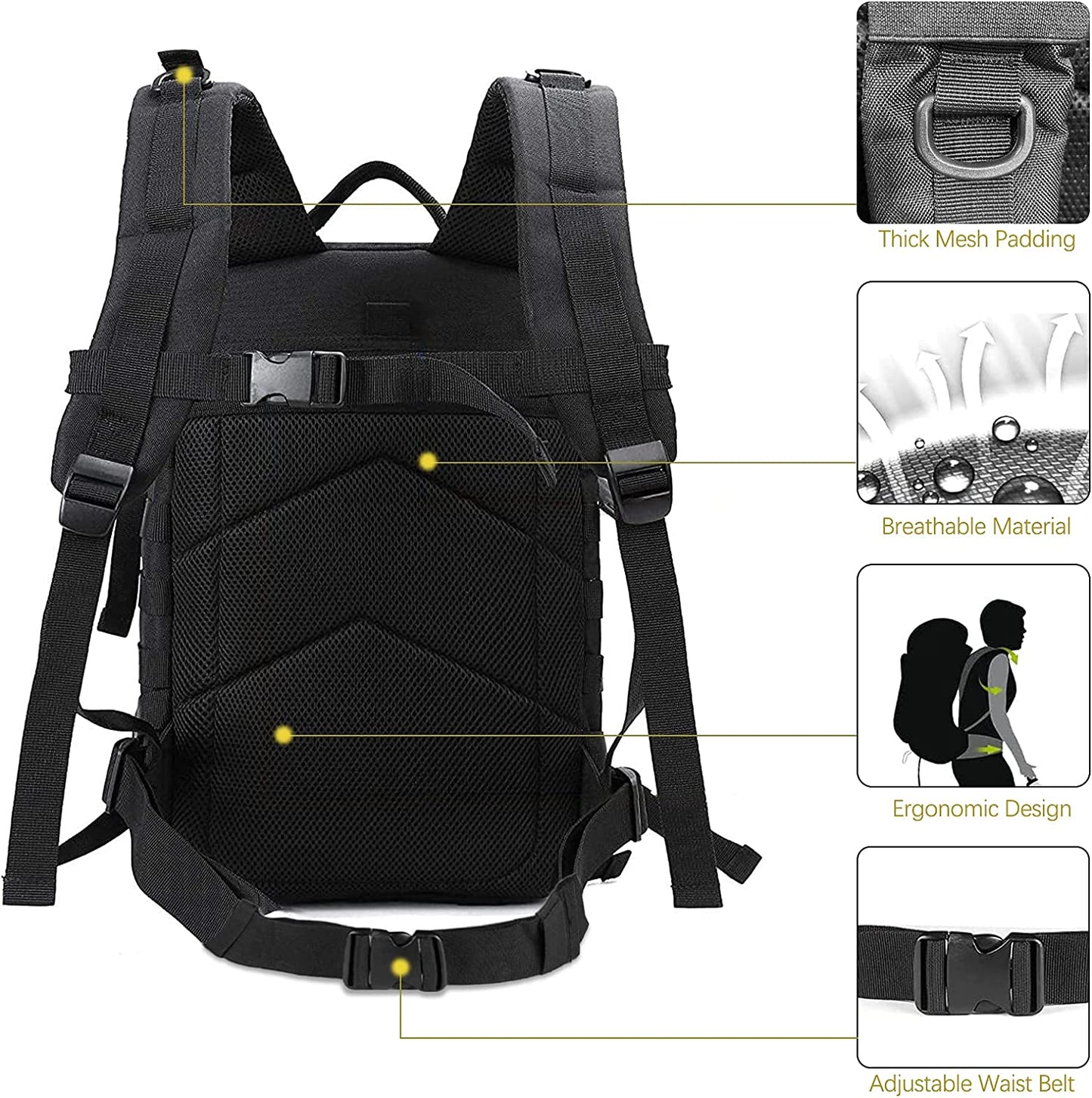 40L Survival Combat Backpack that can be used for 3 days of Assault Combat, Hiking and Hunting GBBP014