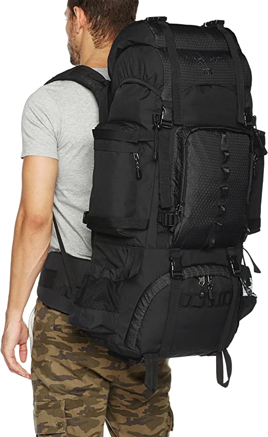 65L trekking bag with built-in frame for mountaineering camping